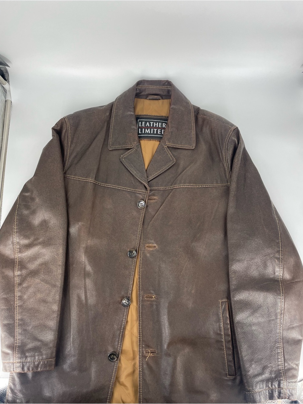 Vintage Leather Limited Leather Car Coat — Size Large